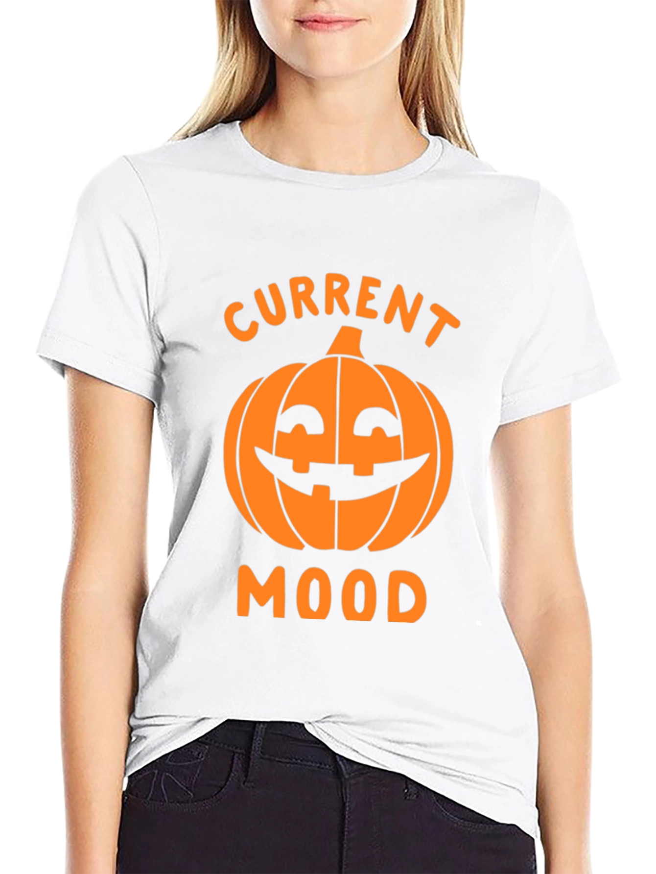 Halloween Pumpkin Current Mood Graphic T-Shirt