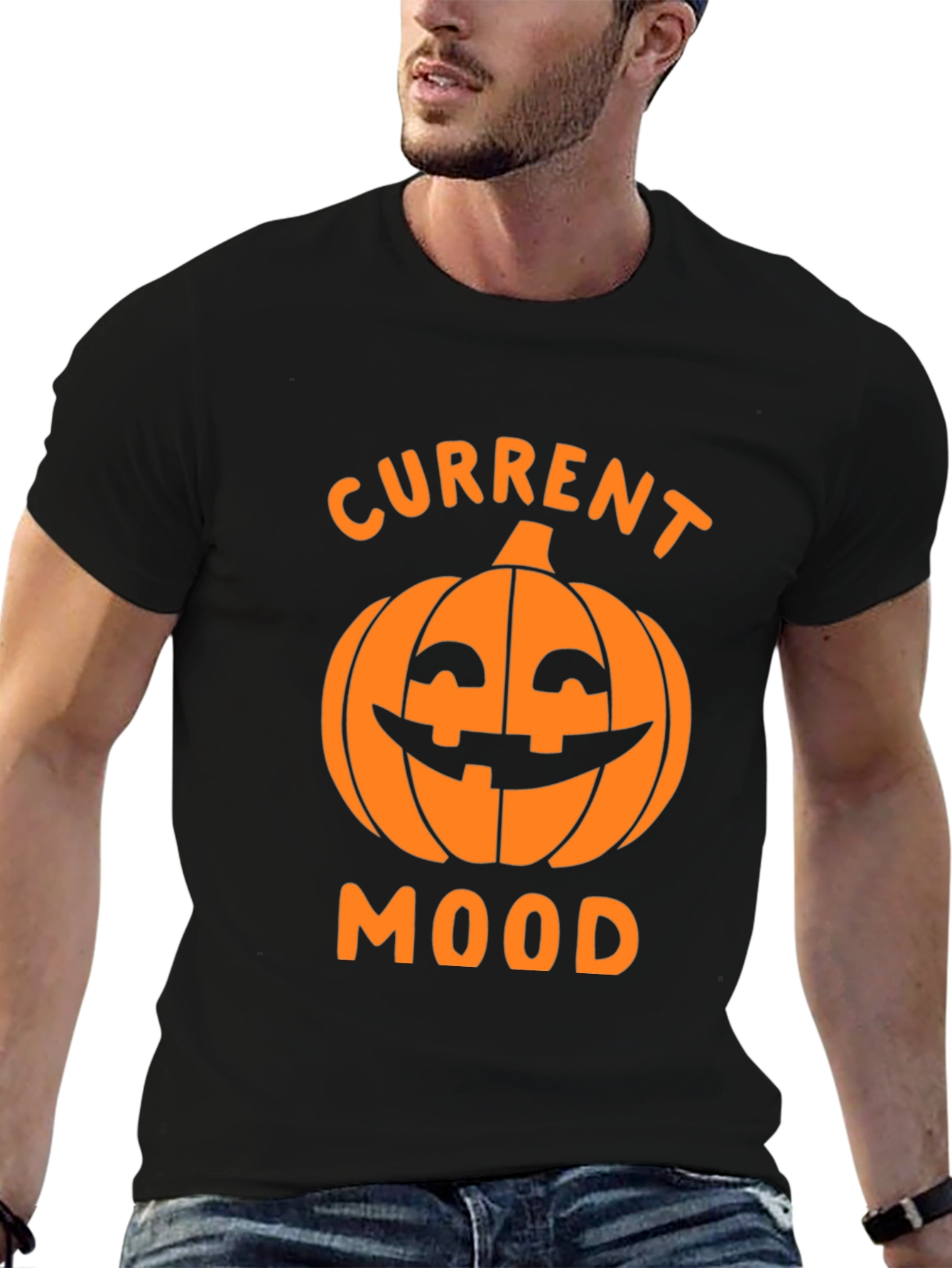 Halloween Pumpkin Current Mood Graphic T-Shirt
