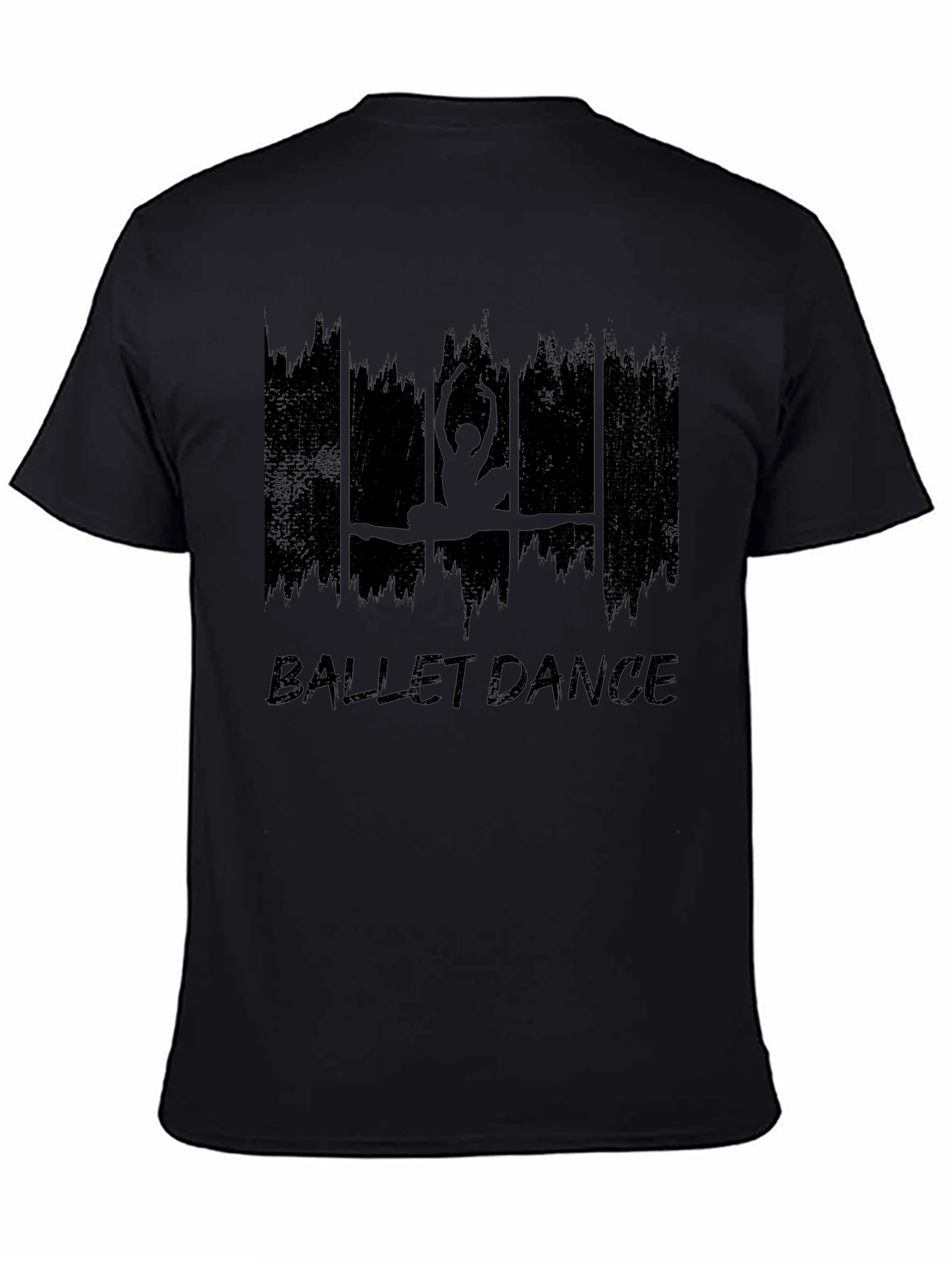 Ballet Dance Graphic Tee - Black Cotton T-Shirt