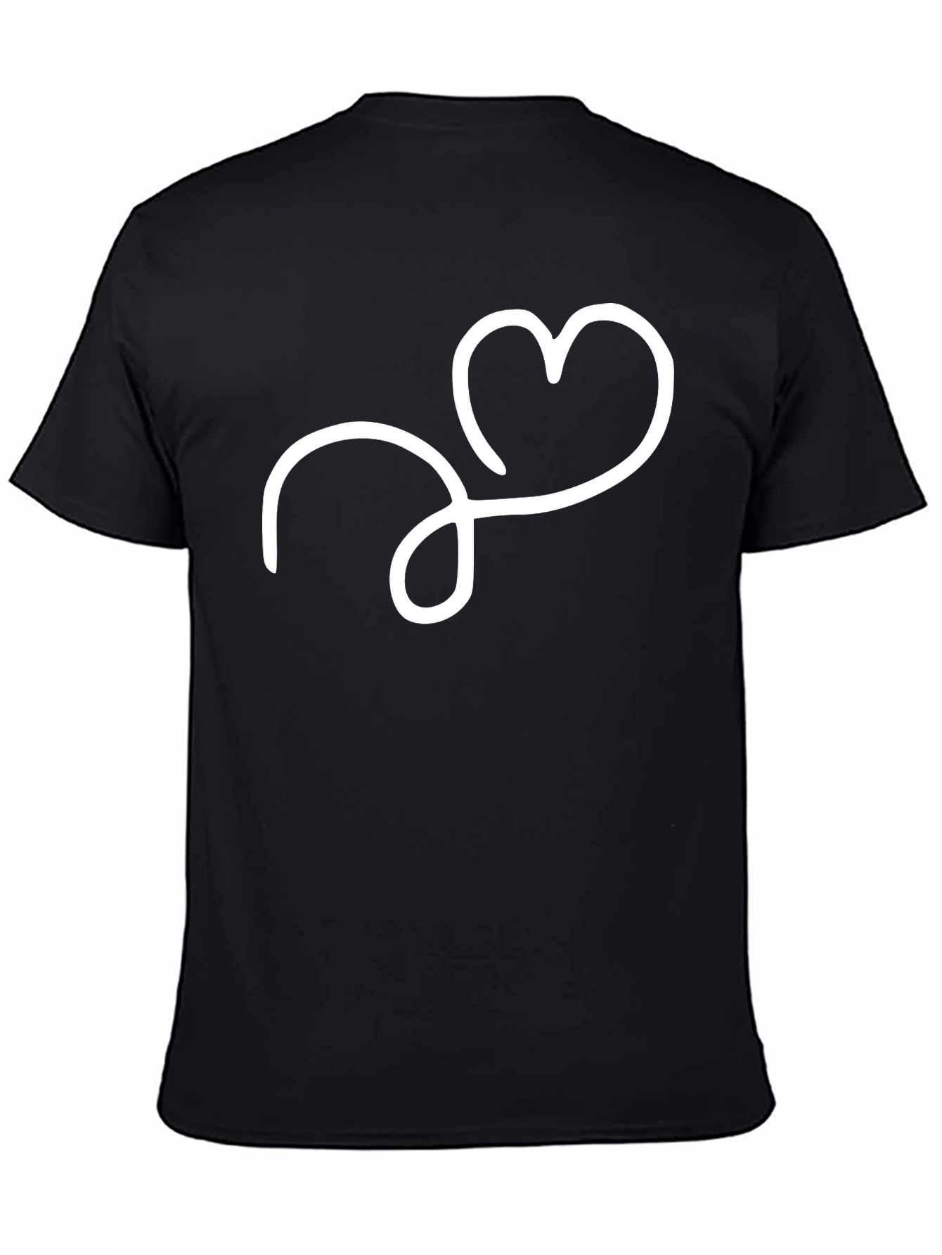 Heart Loop Graphic Tee - Stylish Black T-Shirt