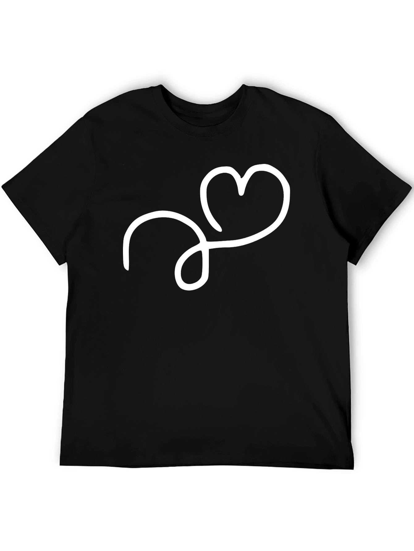 Heart Loop Graphic Tee - Stylish Black T-Shirt
