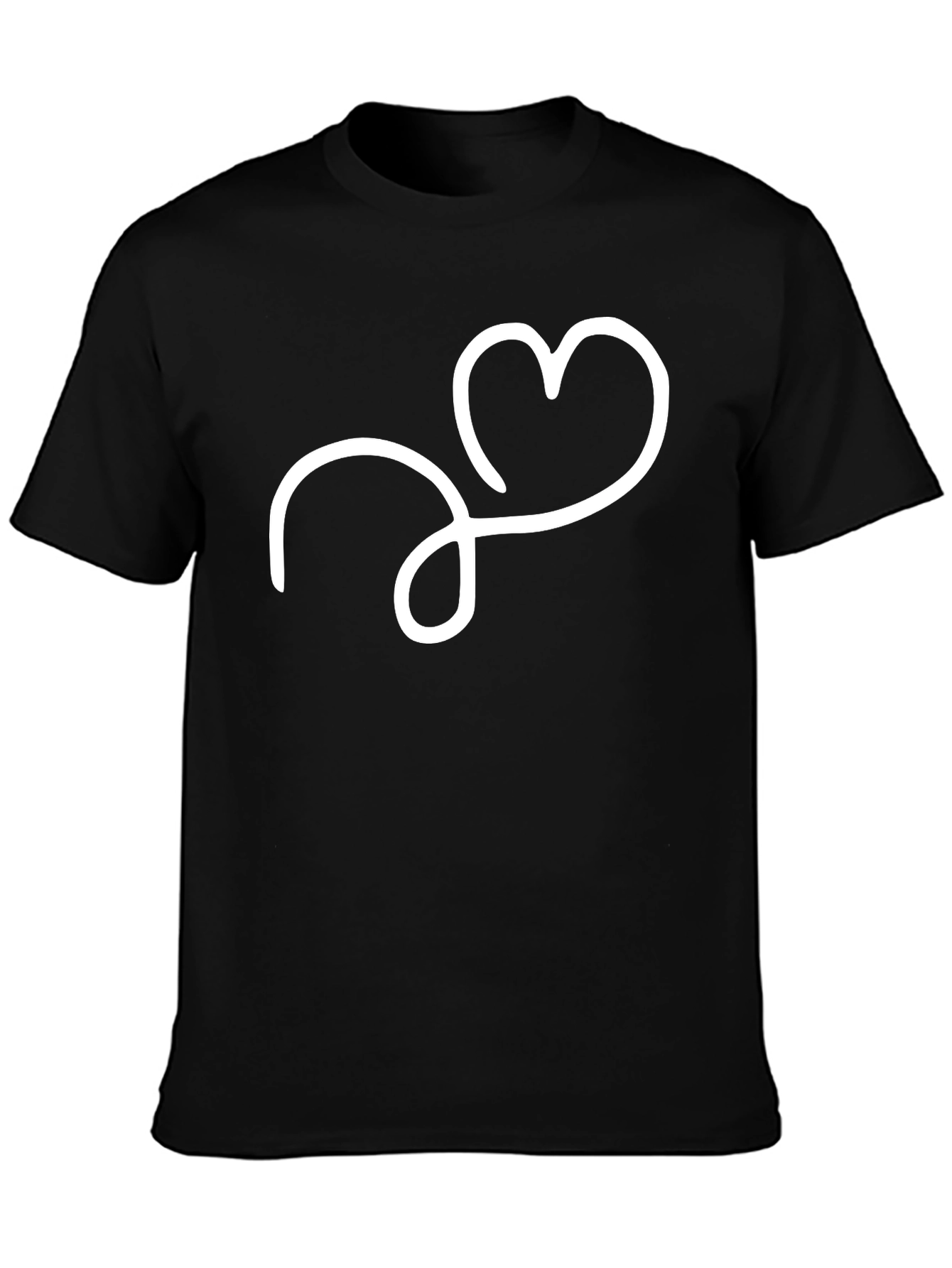Heart Loop Graphic Tee - Stylish Black T-Shirt