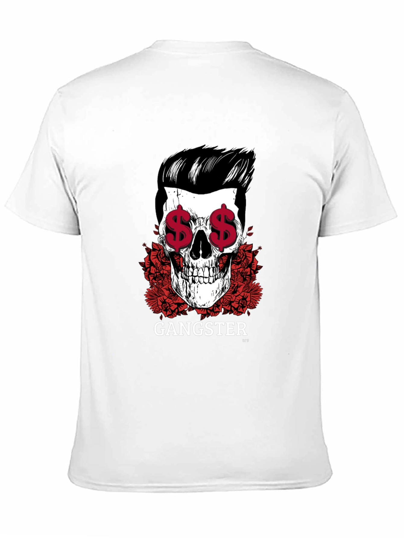 Gangster Skull Graphic Print Tee