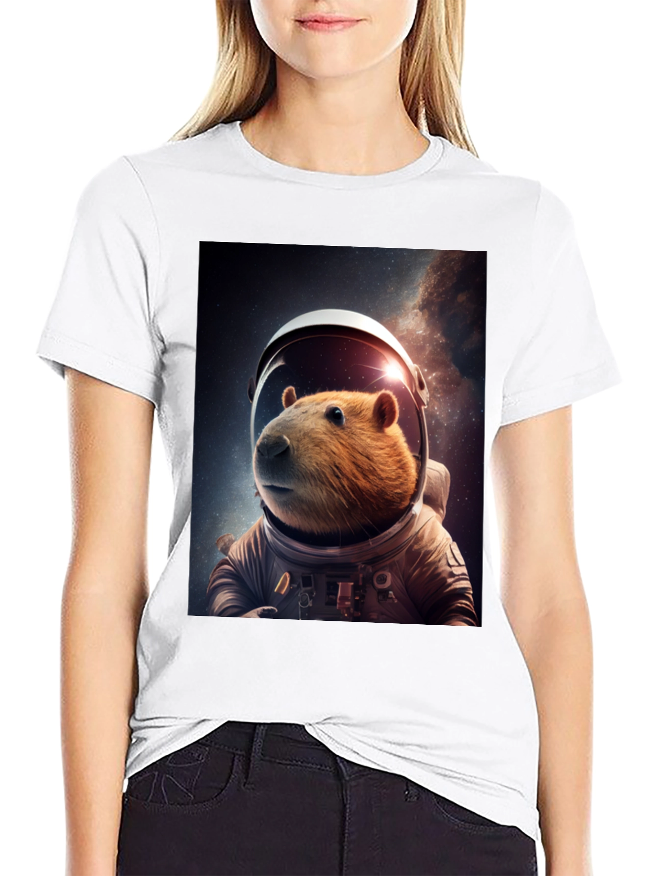 Astronaut Capybara Graphic Tee