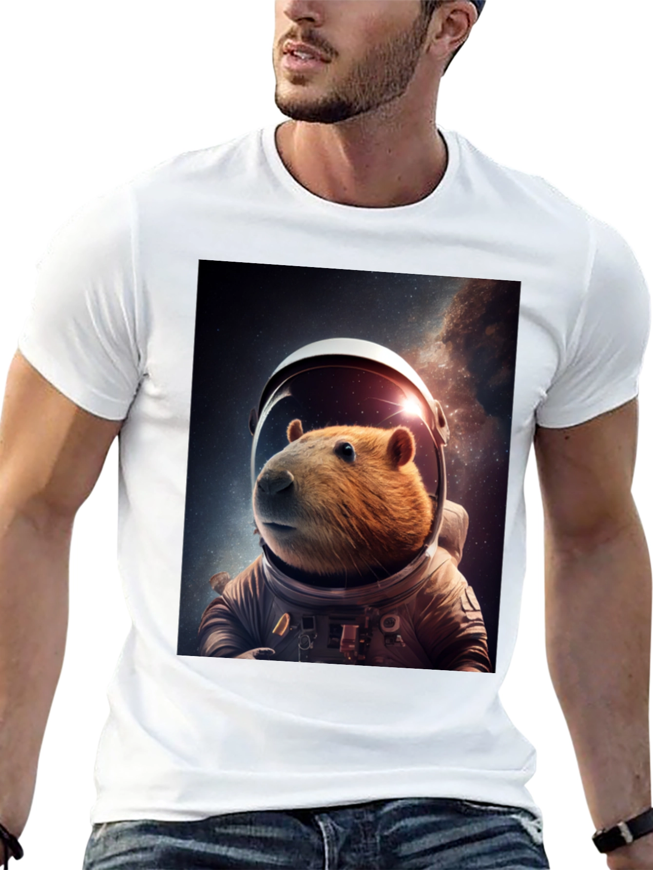 Astronaut Capybara Graphic Tee