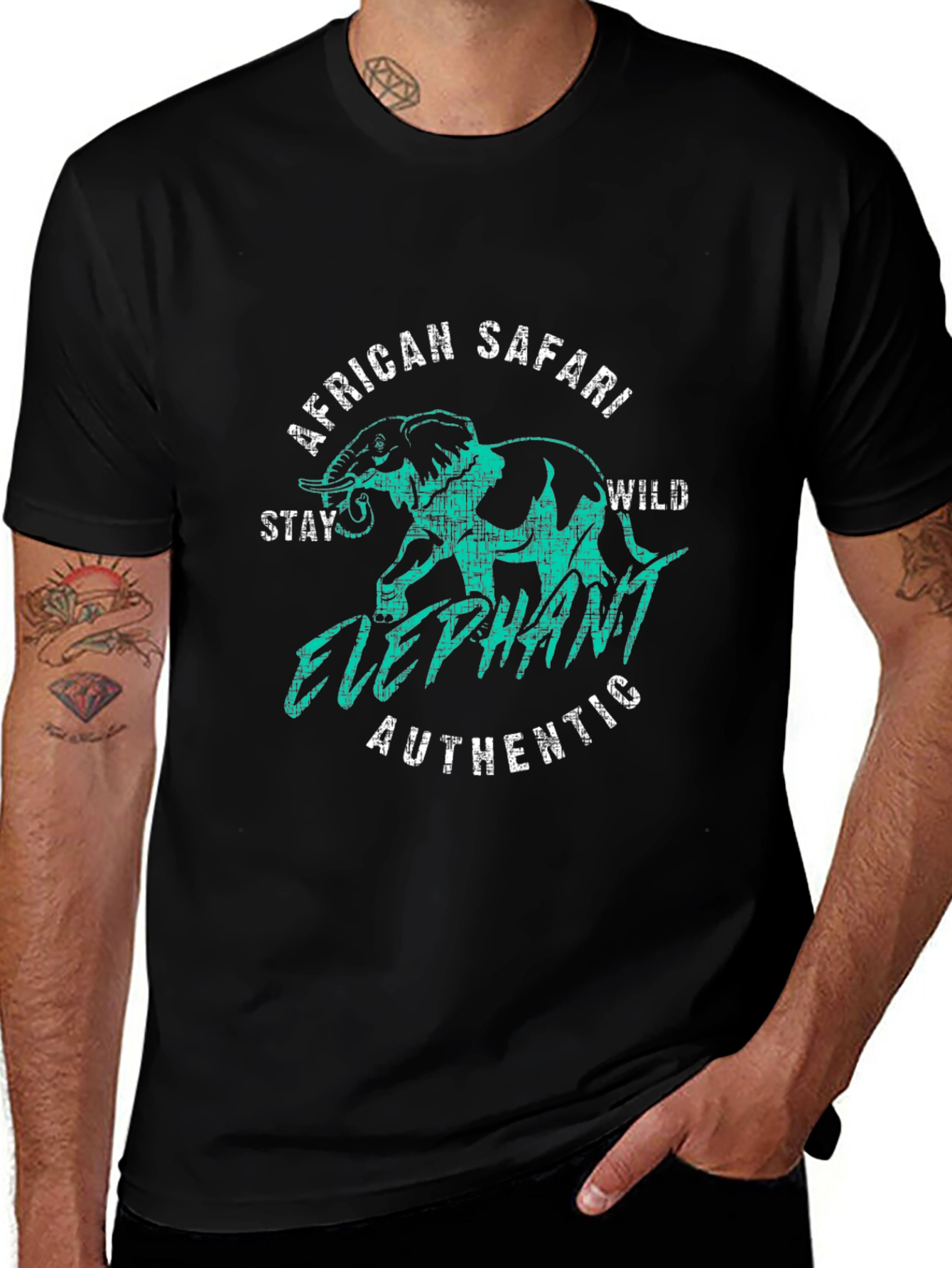 African Safari Elephant Graphic Tee - Wild Adventure T-Shirt