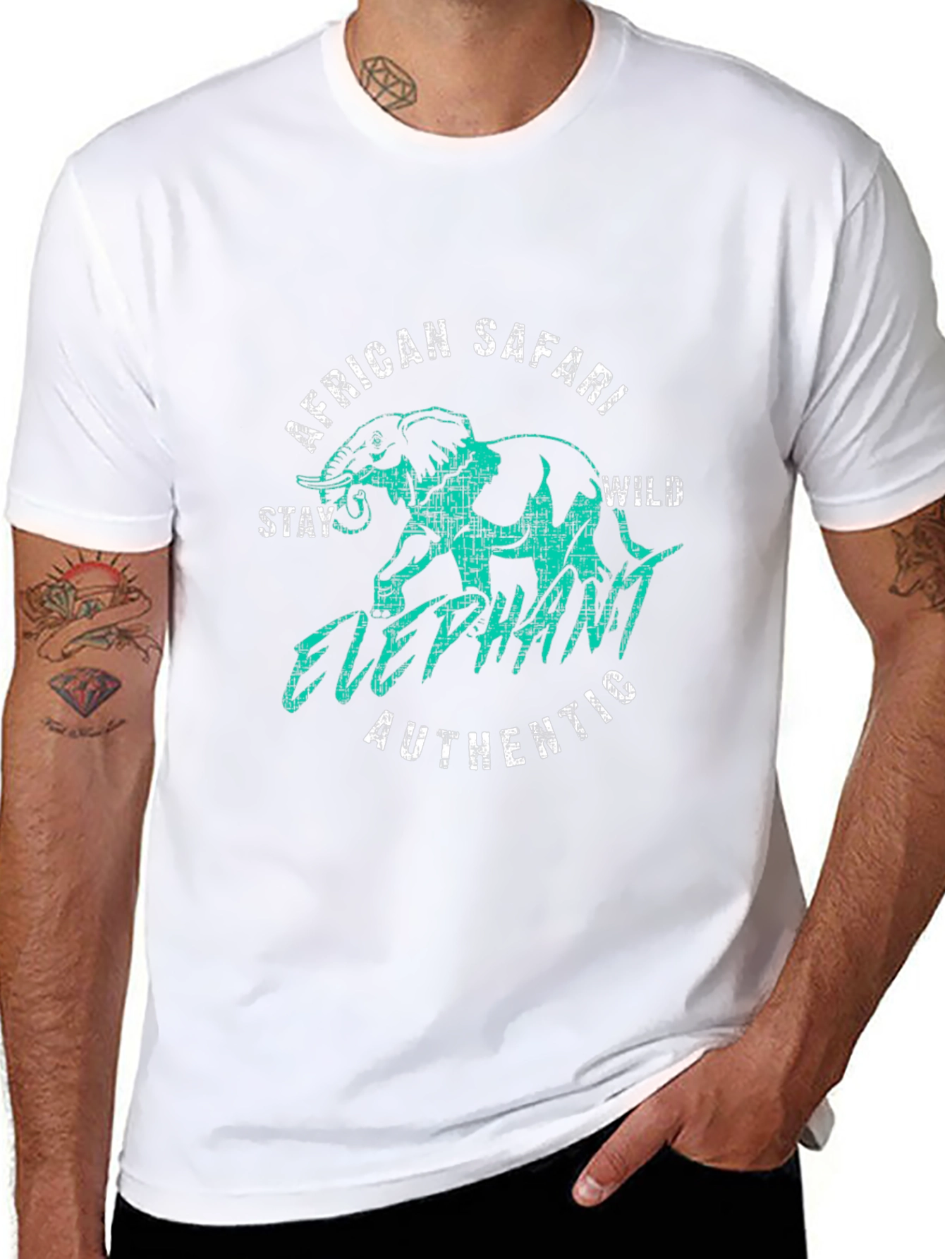 African Safari Elephant Graphic Tee - Wild Adventure T-Shirt