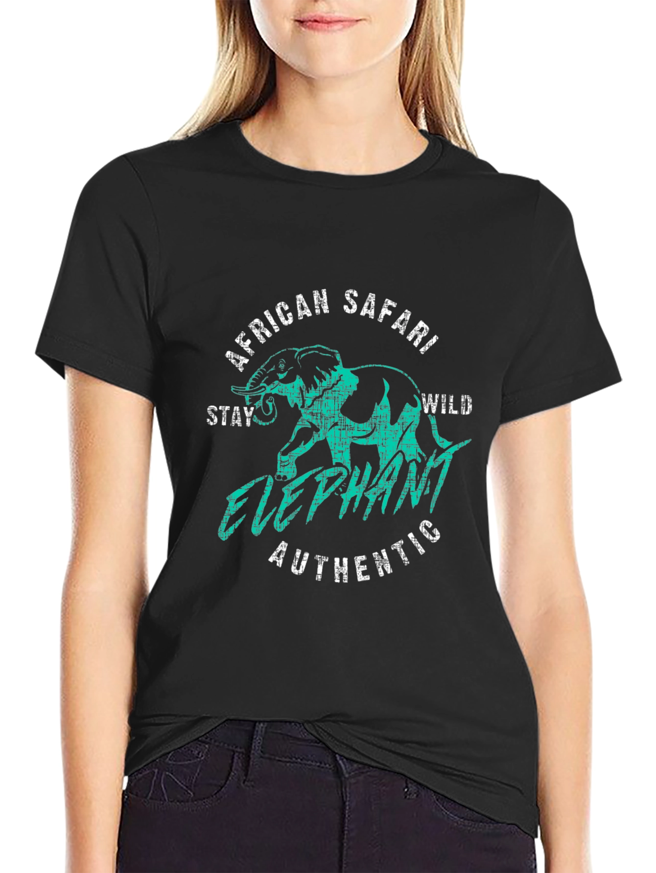 African Safari Elephant Graphic Tee - Wild Adventure T-Shirt