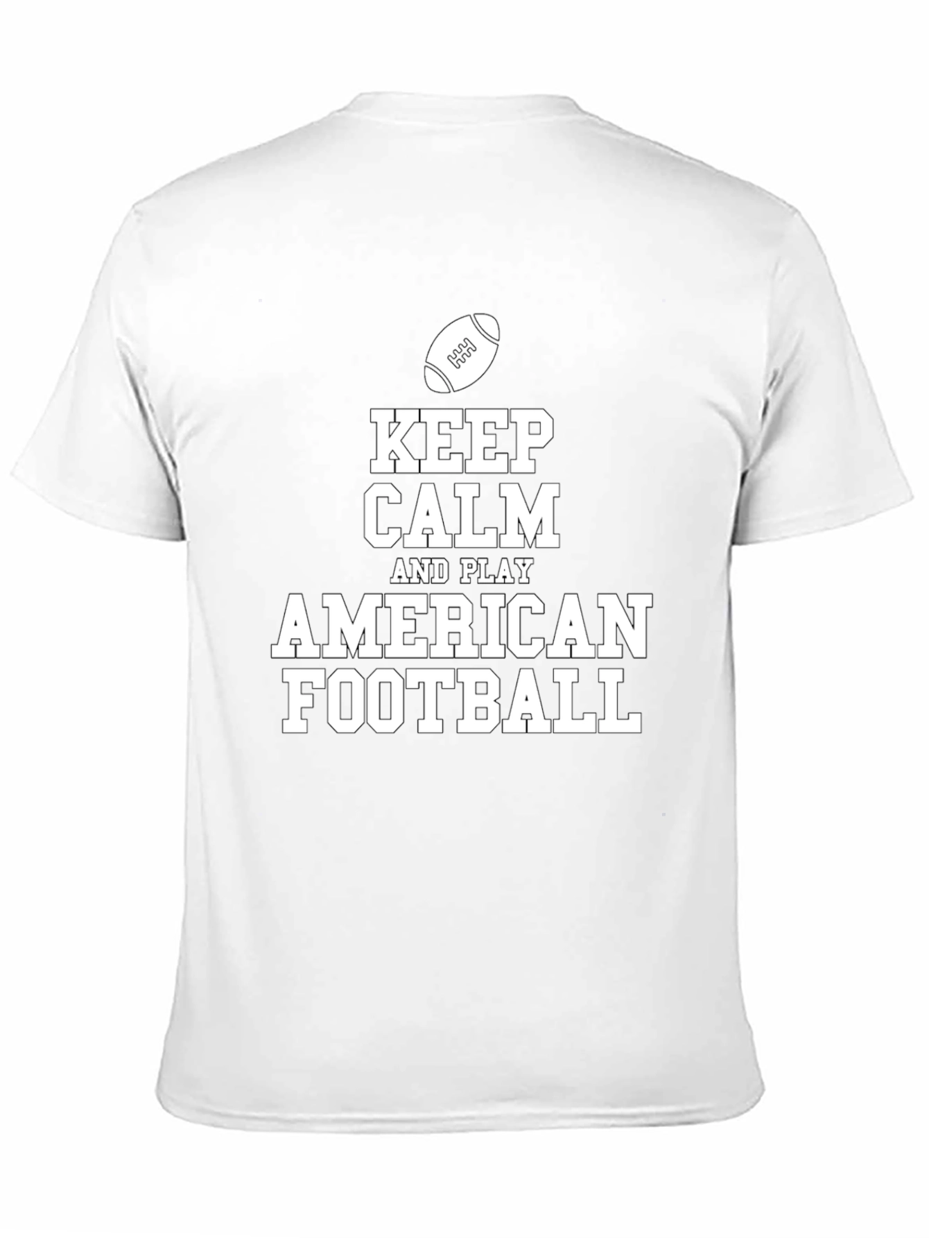 Keep Calm and Play American Football Black T-Shirt