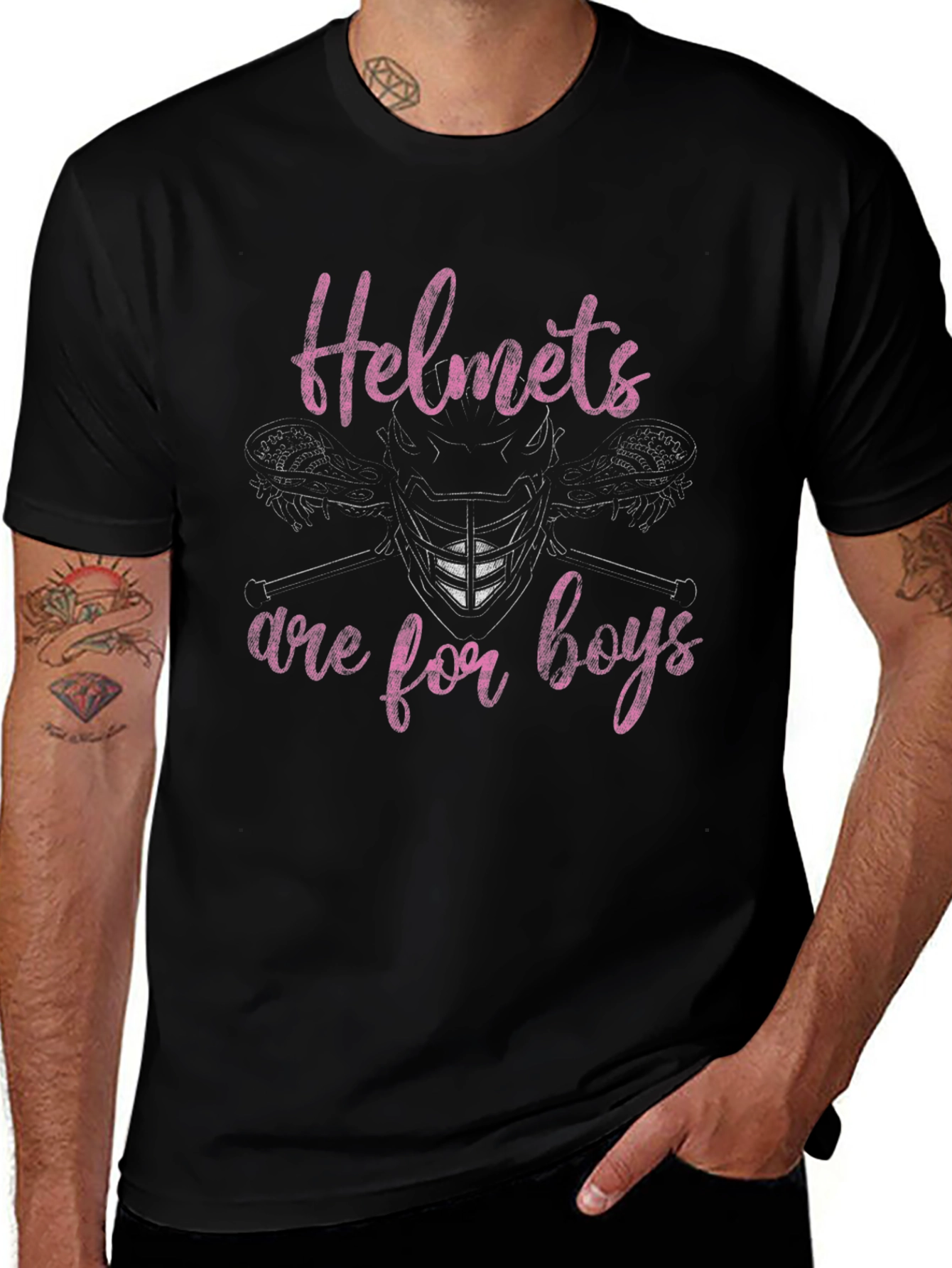 Helmets Are For Boys Lacrosse T-Shirt