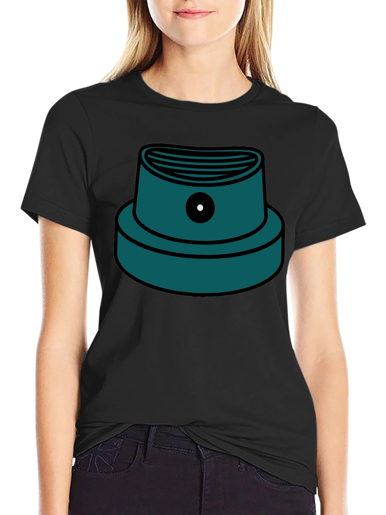 Graffiti Cap Graphic T-Shirt - Black