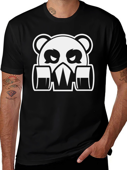 Gas Mask Panda Graphic Tee - Black