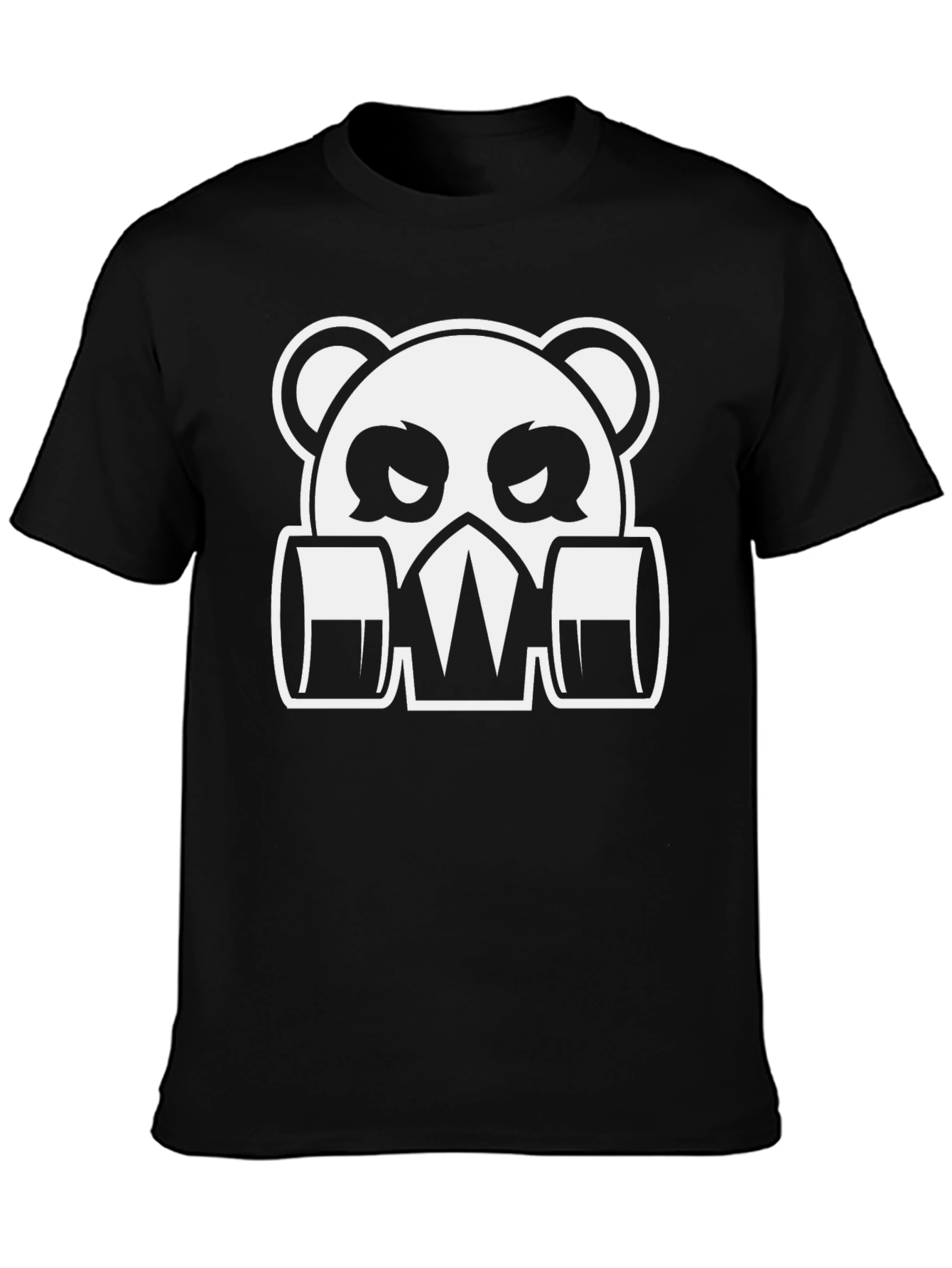 Gas Mask Panda Graphic Tee - Black