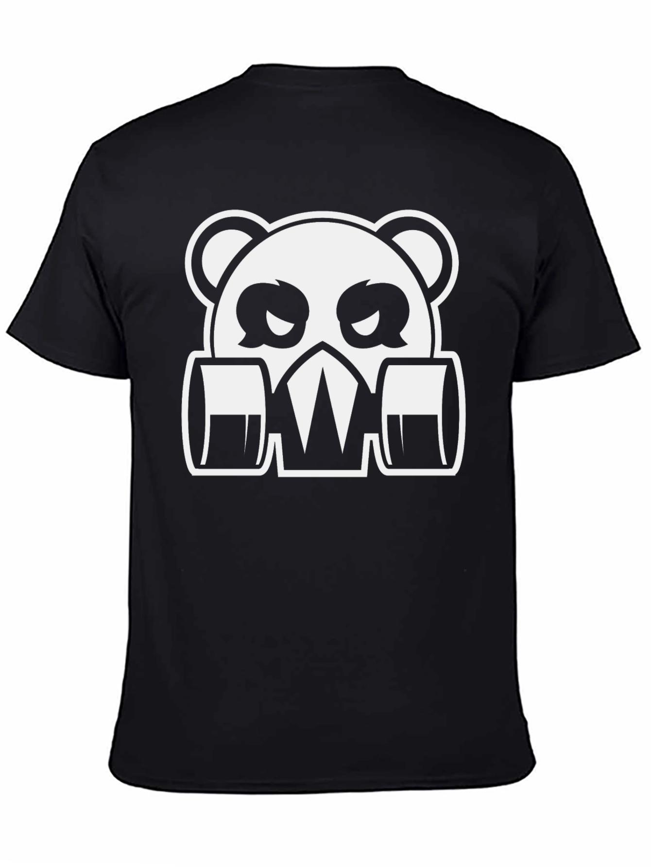 Gas Mask Panda Graphic Tee - Black
