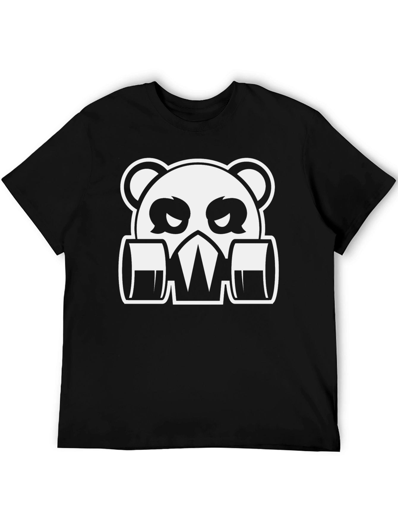 Gas Mask Panda Graphic Tee - Black