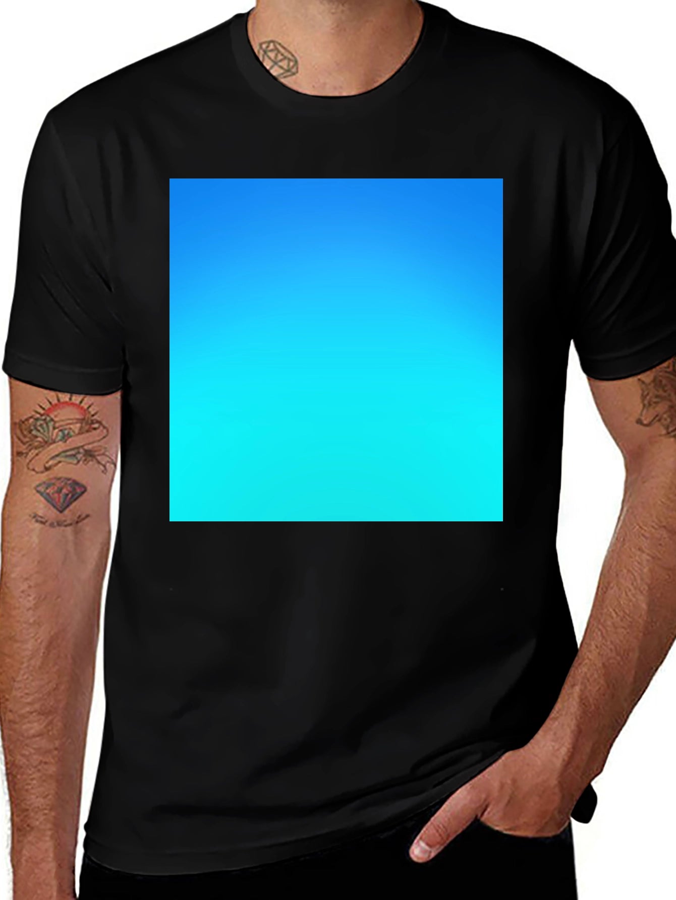 Gradient Blue Sky Tee - Soft Cotton Casual Wear