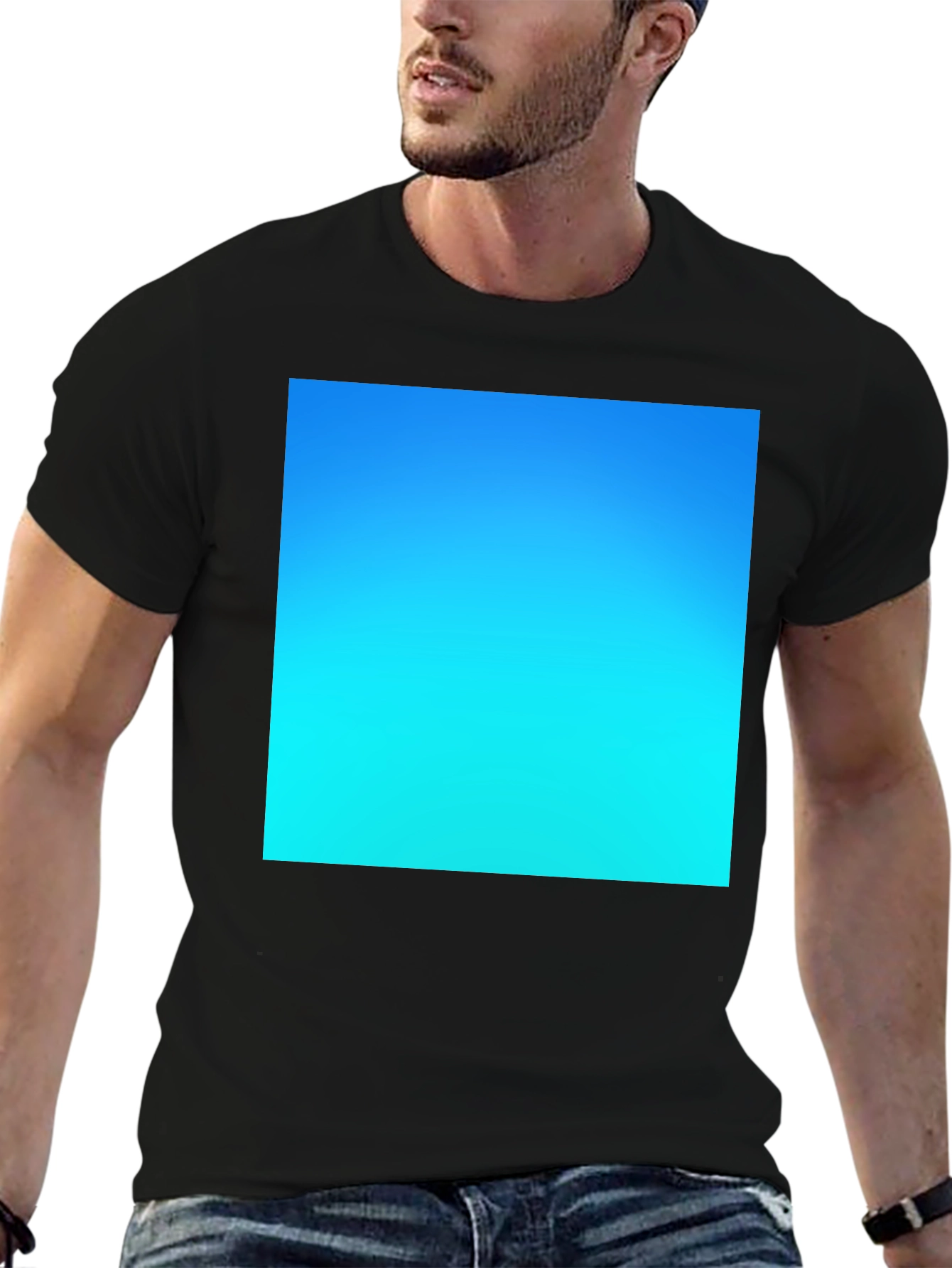 Gradient Blue Sky Tee - Soft Cotton Casual Wear