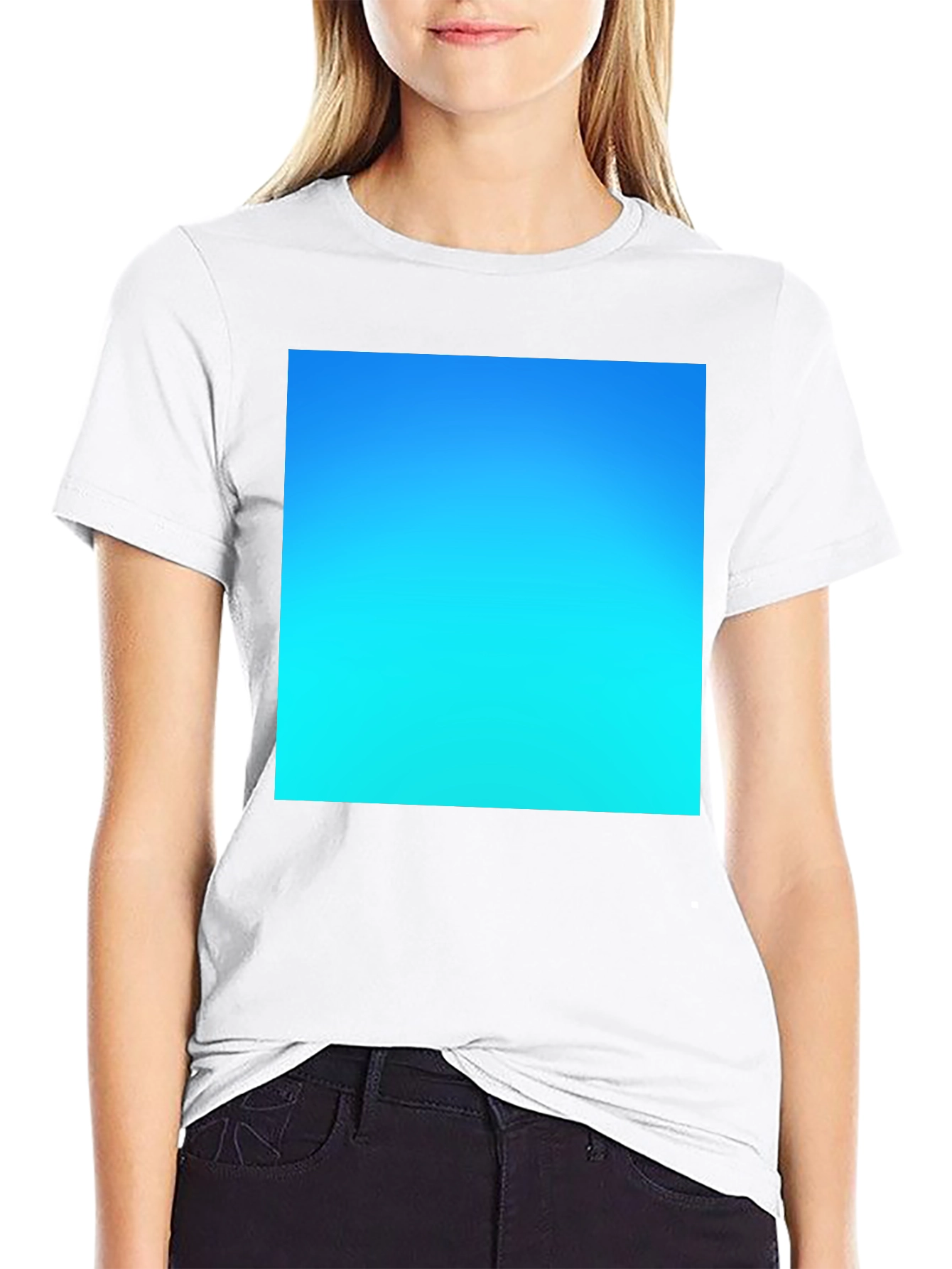 Gradient Blue Sky Tee - Soft Cotton Casual Wear