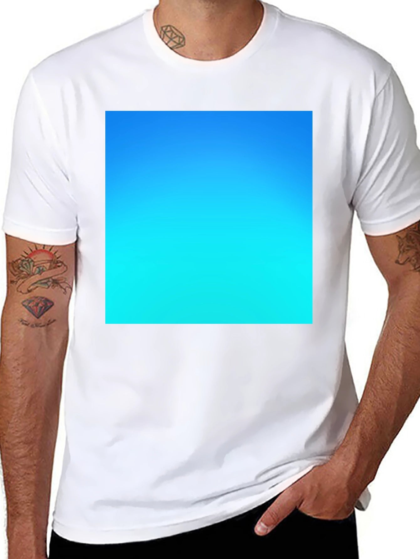 Gradient Blue Sky Tee - Soft Cotton Casual Wear