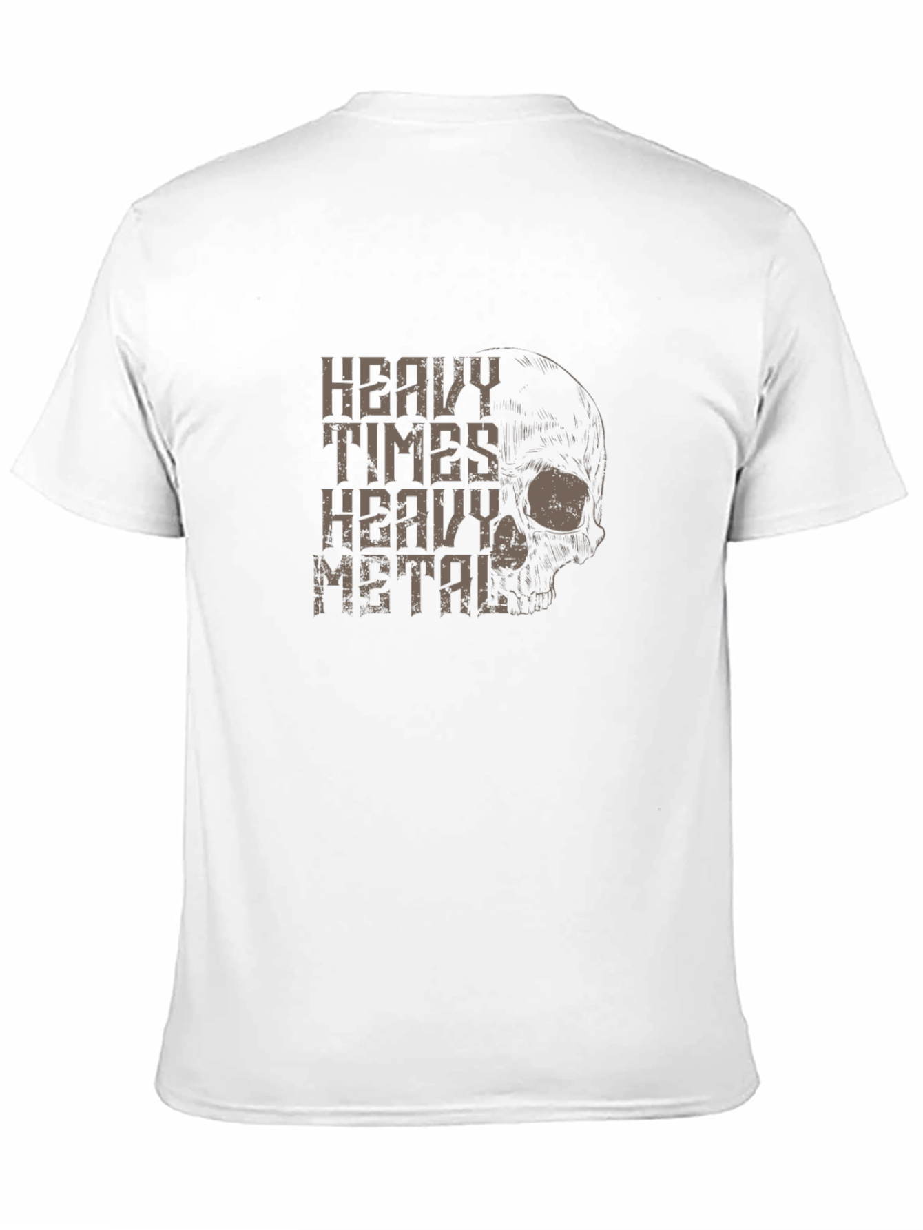 Heavy Metal Skull Graphic T-Shirt - Black