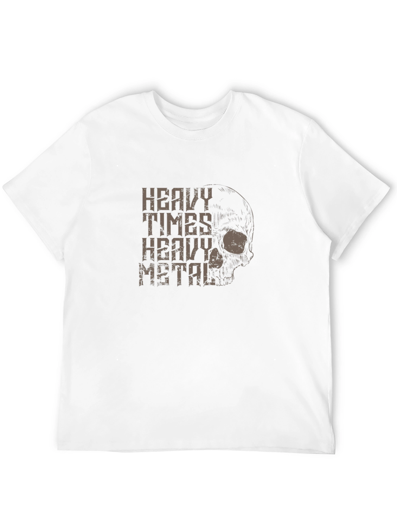 Heavy Metal Skull Graphic T-Shirt - Black