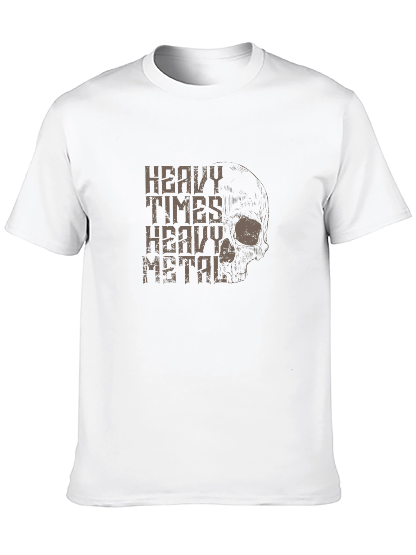 Heavy Metal Skull Graphic T-Shirt - Black
