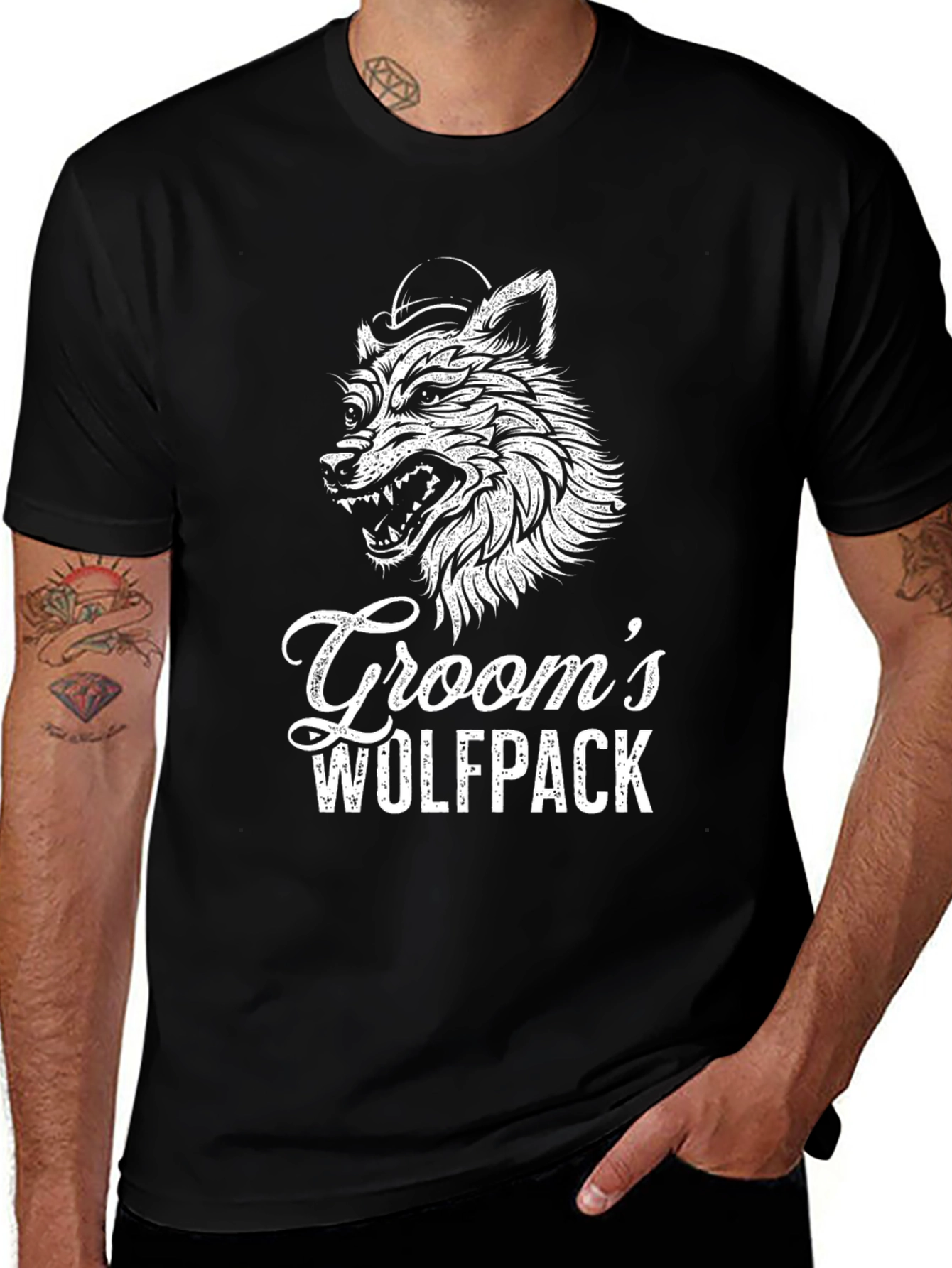 Grooms Wolfpack T-Shirt - Wedding Party Tee