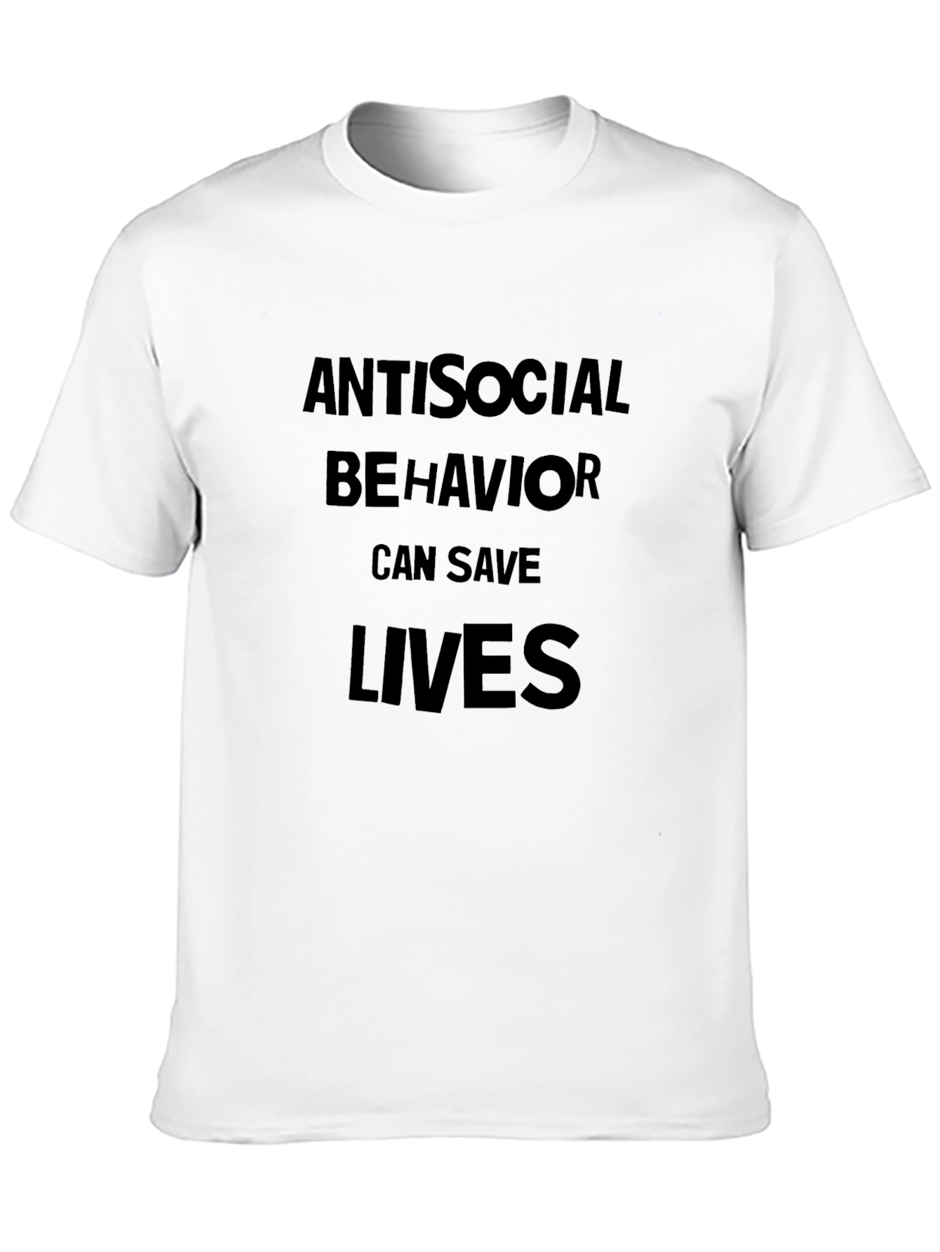 Antisocial Behavior Saves Lives Black T-Shirt