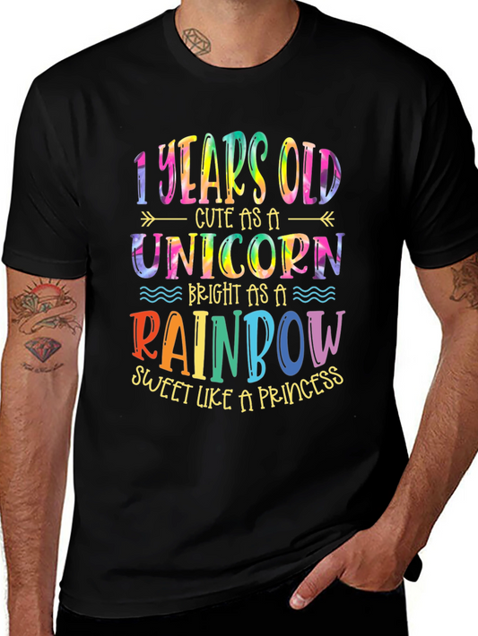 1 Year Old Unicorn Rainbow Princess Birthday T-Shirt