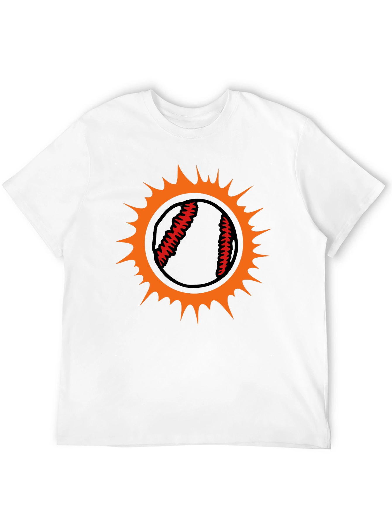 Baseball Sun Graphic Tee - Black