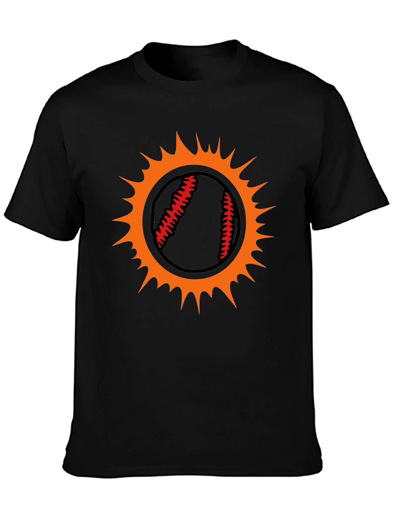 Baseball Sun Graphic Tee - Black