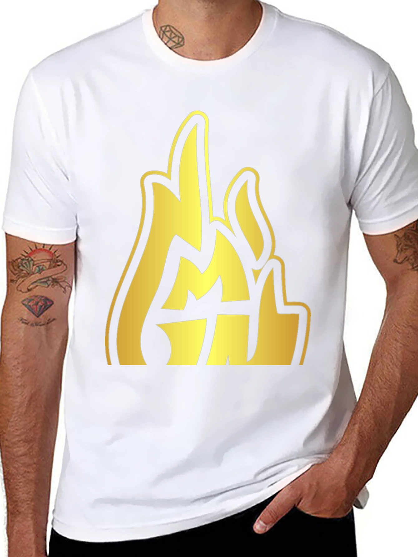 Gold Emblem Graphic Black T-Shirt