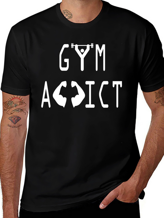 Gym Addict Black T-Shirt - Weightlifting Fitness Tee