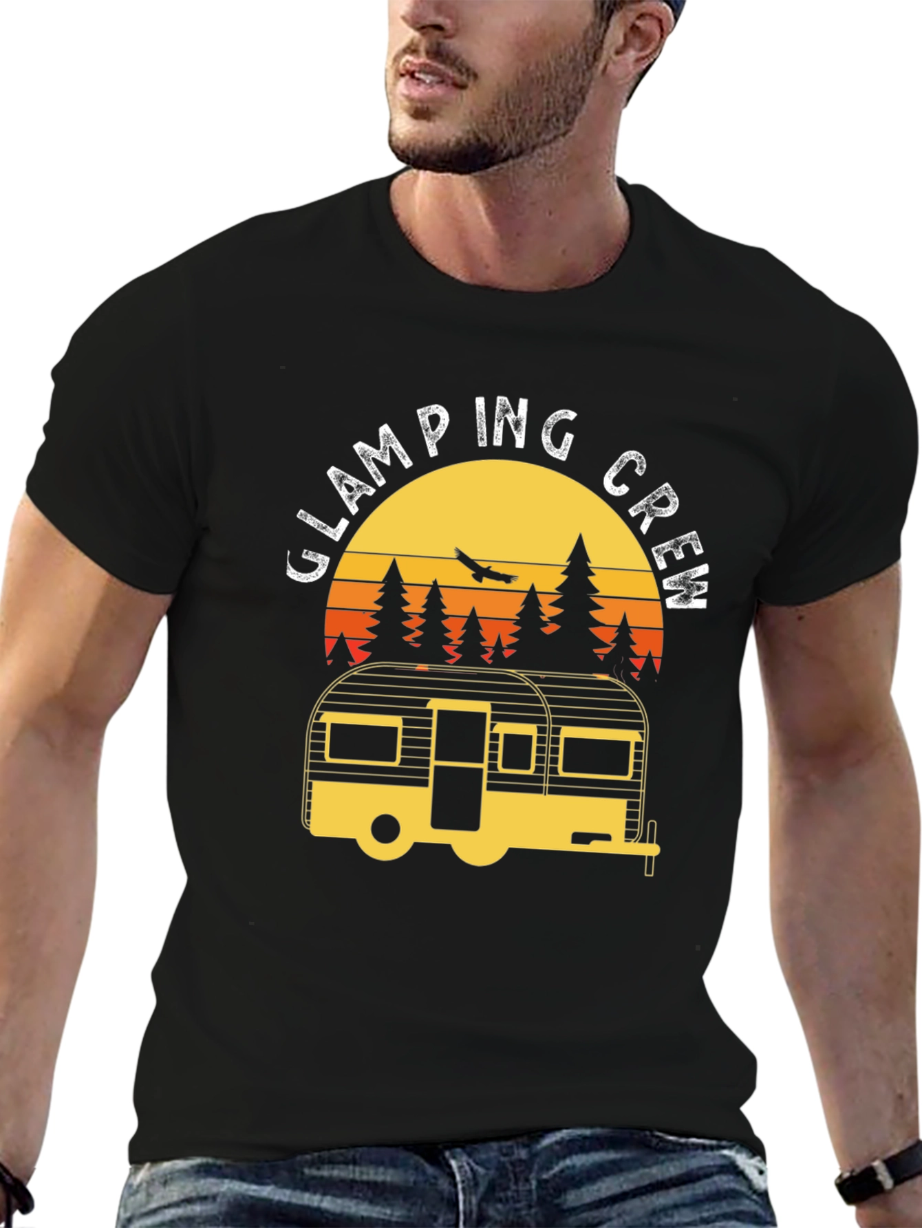 Glamping Crew T-Shirt - Retro Camper Adventure