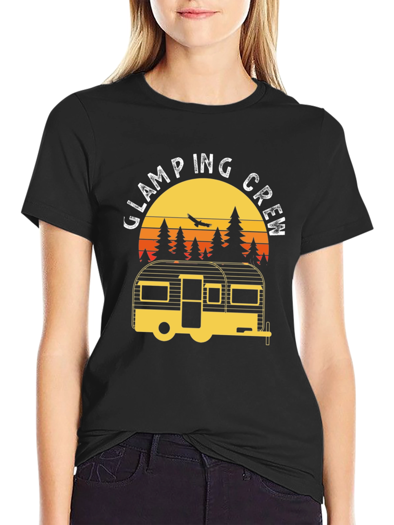 Glamping Crew T-Shirt - Retro Camper Adventure