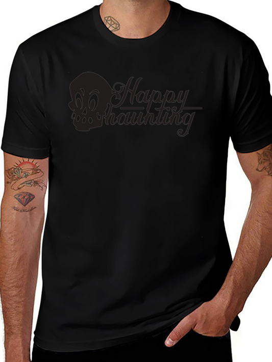 Happy Haunting Graphic T-Shirt - Black