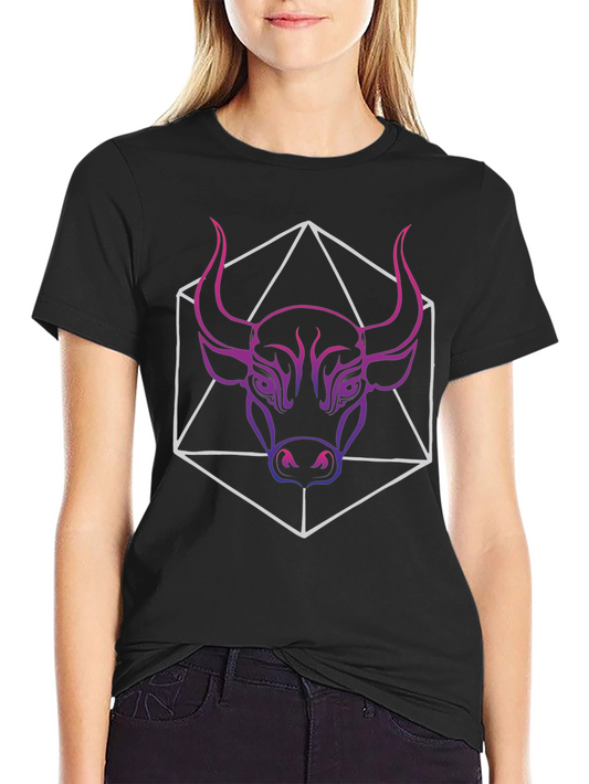 Geometric Bull Graphic Tee - Mens Black T-Shirt