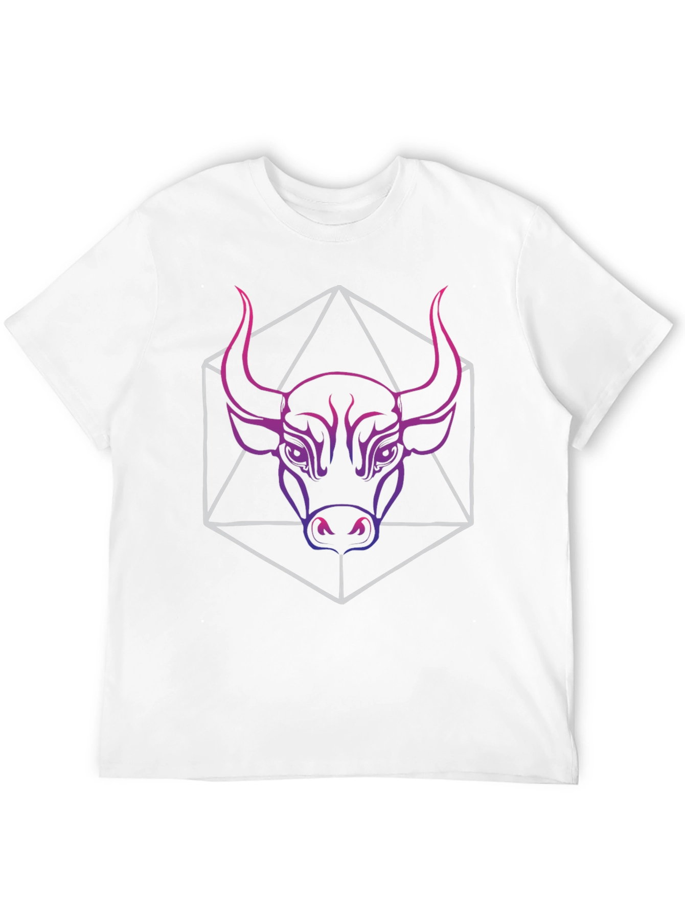 Geometric Bull Graphic Tee - Mens Black T-Shirt