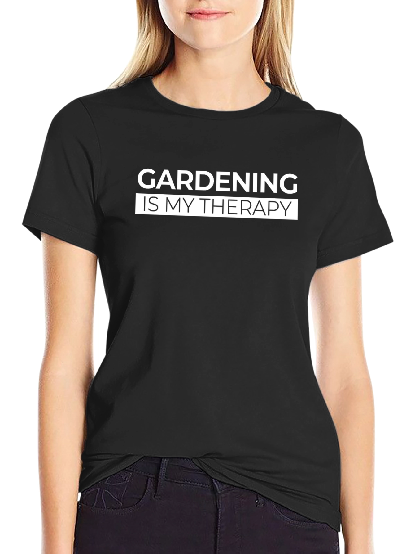 Gardening is My Therapy Black Tee