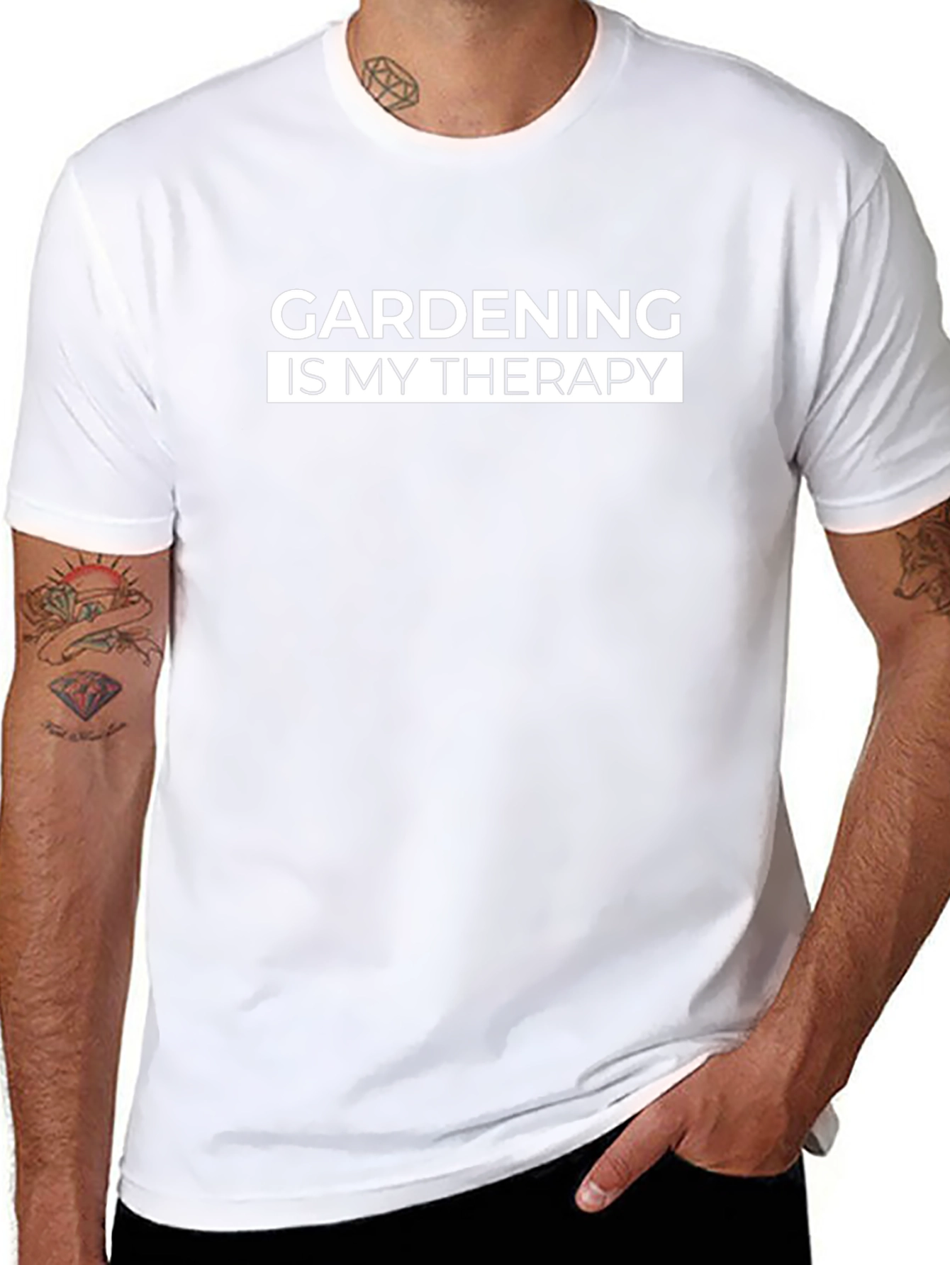 Gardening is My Therapy Black Tee