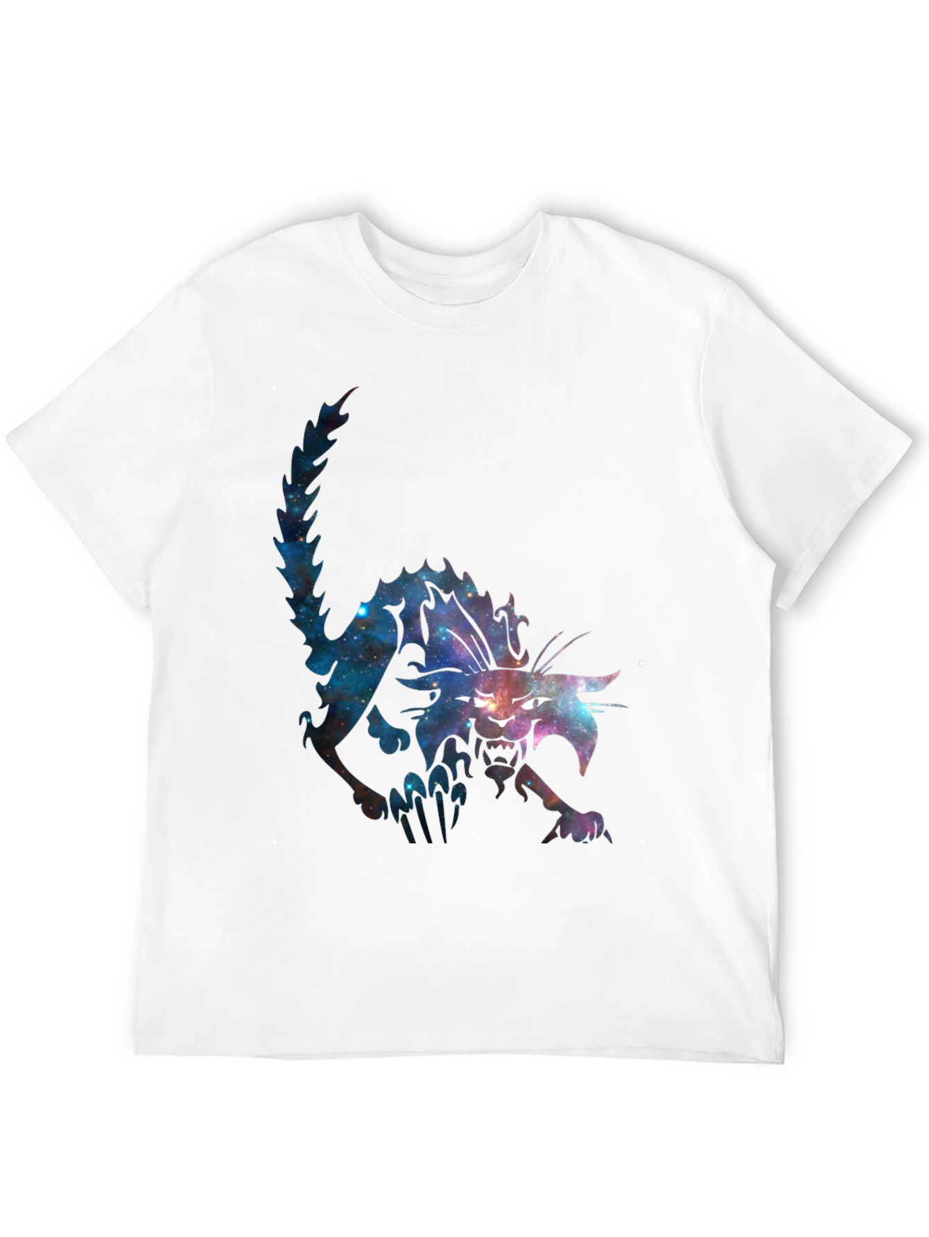 Galaxy Cat Graphic Black T-Shirt