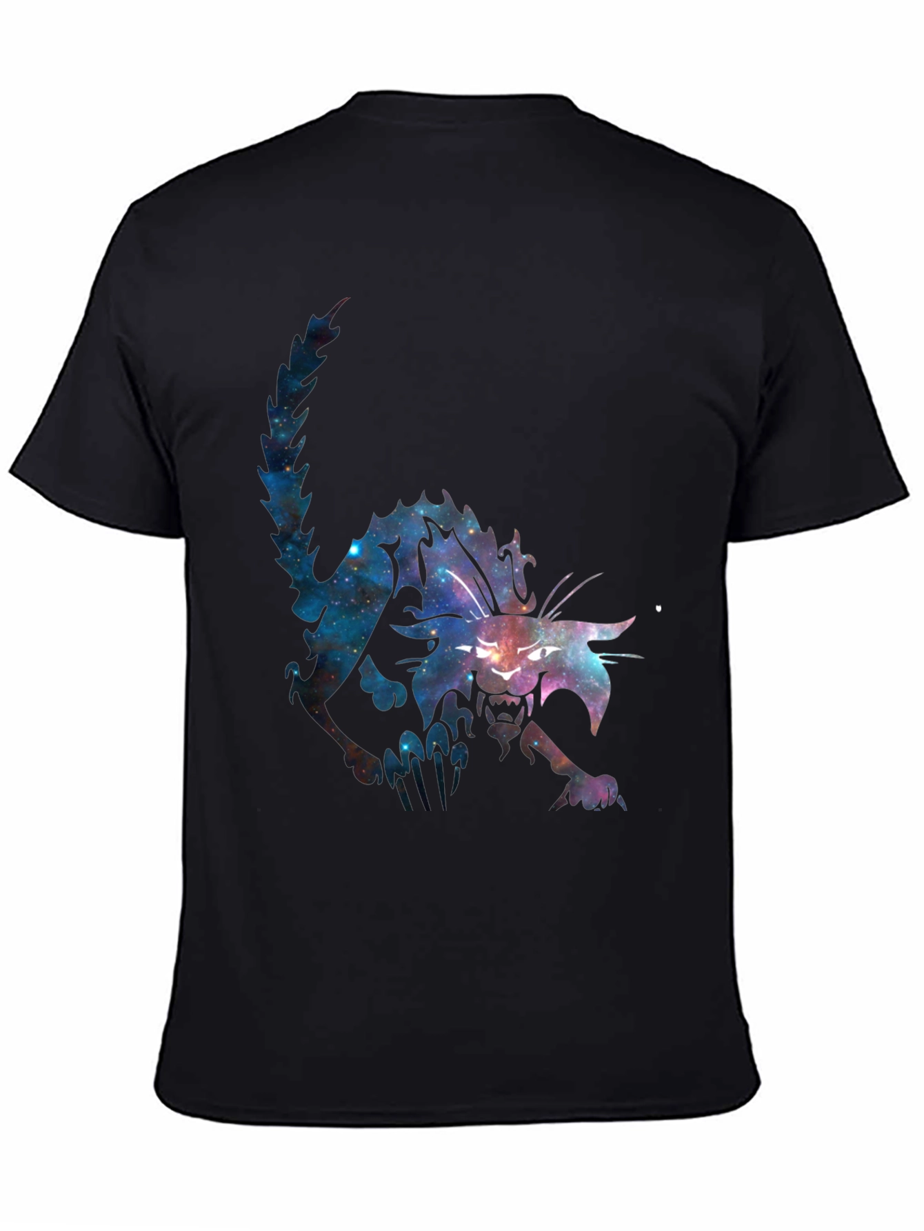 Galaxy Cat Graphic Black T-Shirt