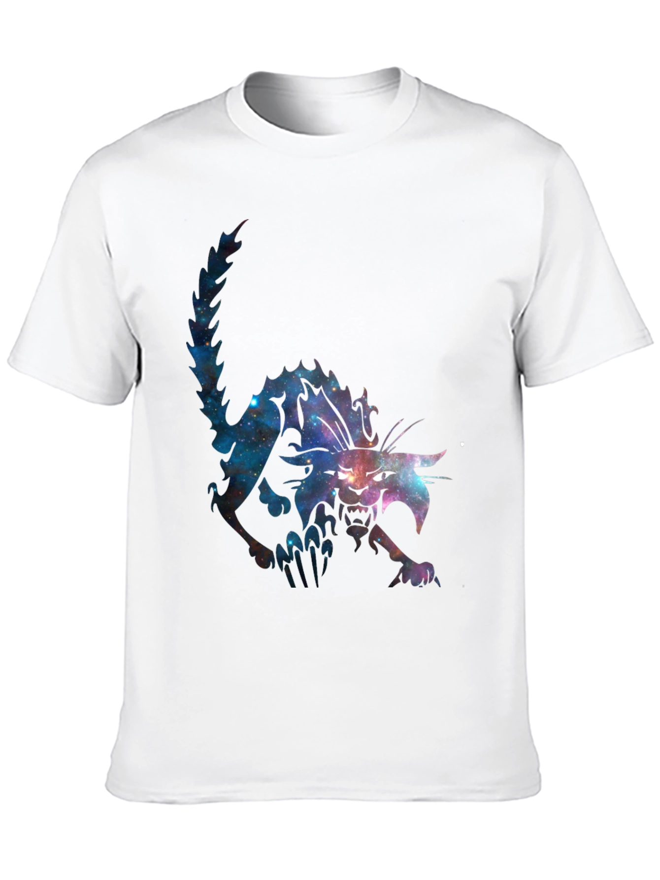 Galaxy Cat Graphic Black T-Shirt