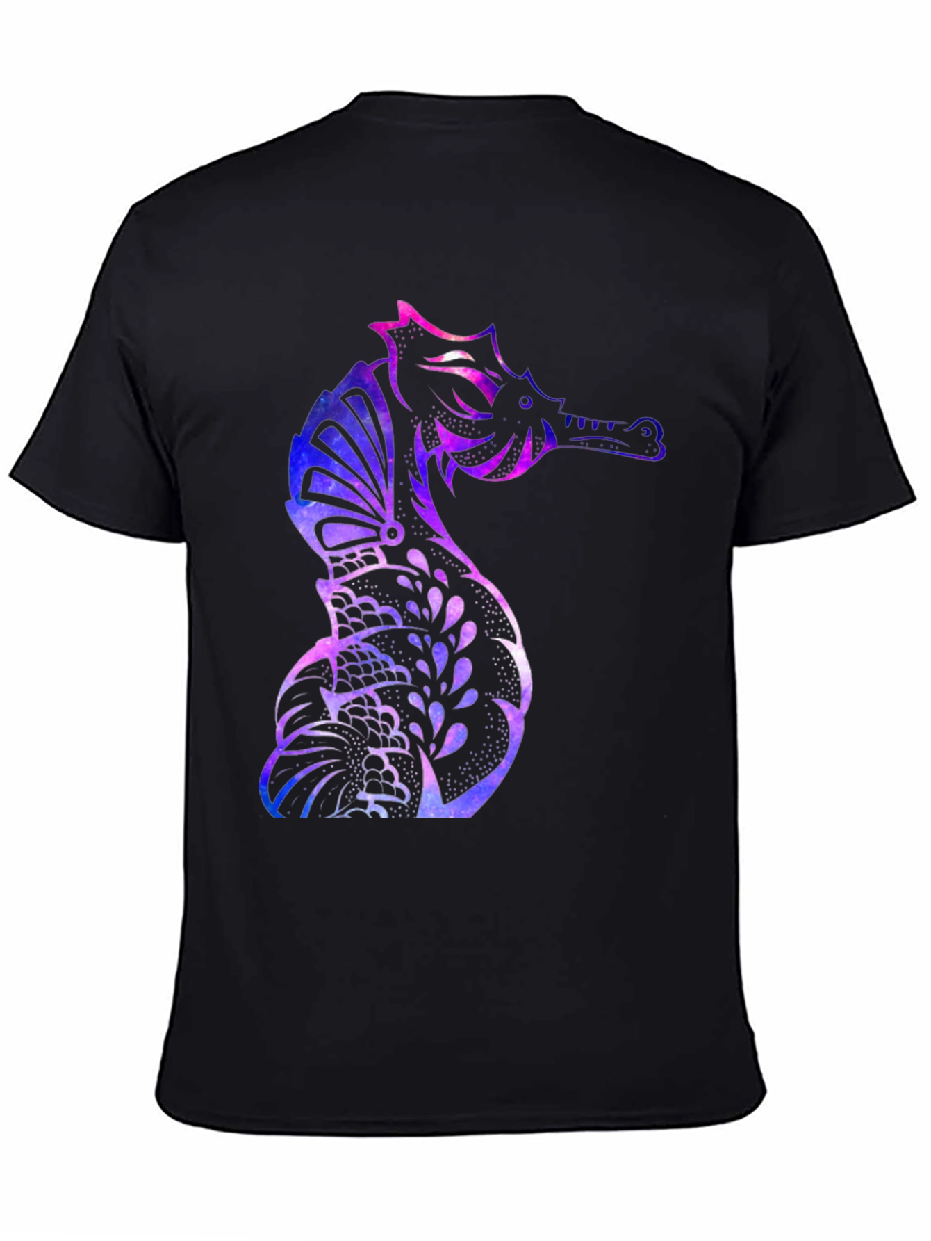 Galaxy Seahorse Graphic T-Shirt - Mens Black Tee