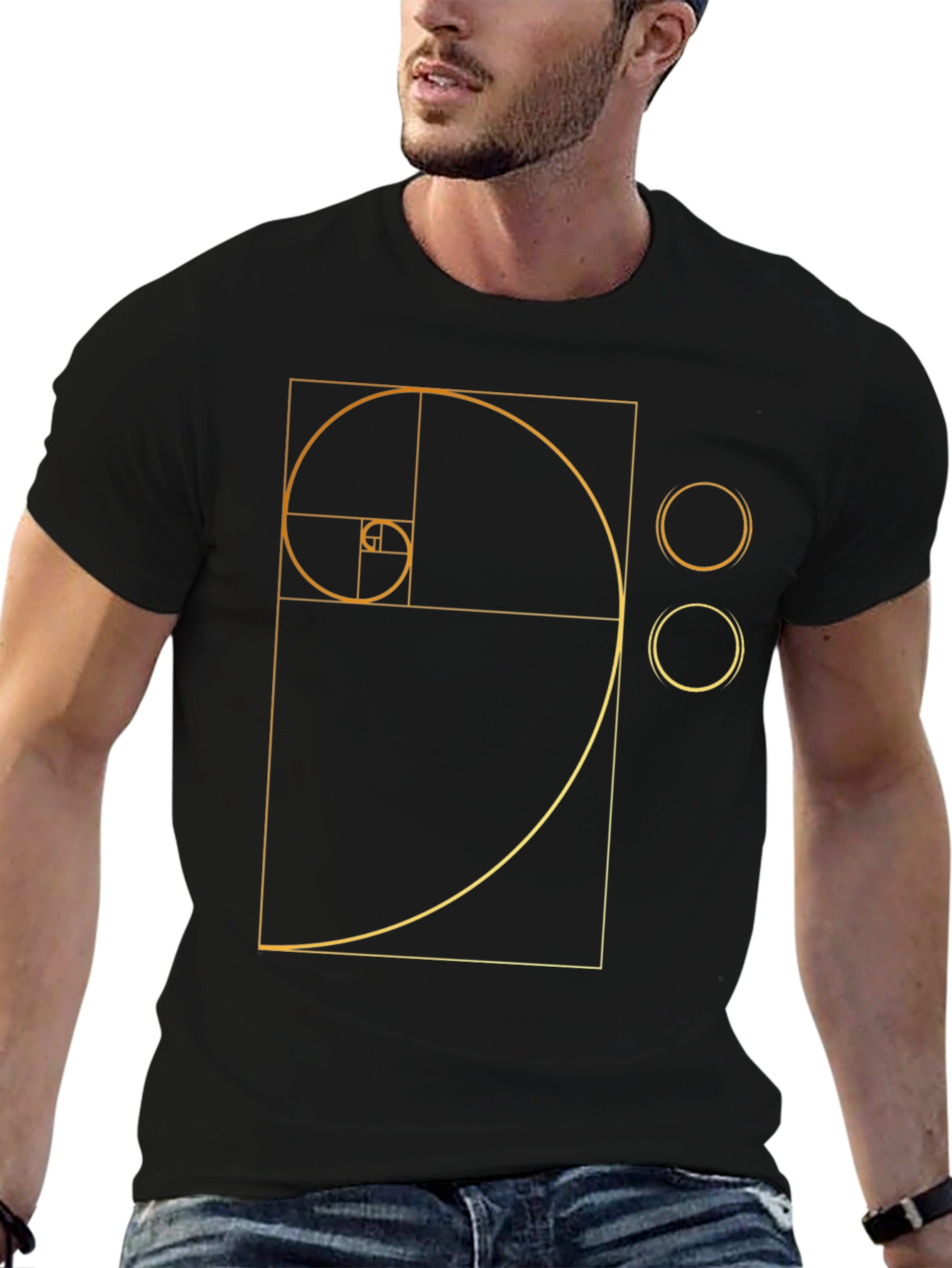 Golden Ratio Spiral Black T-Shirt