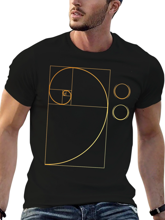 Golden Ratio Spiral Black T-Shirt