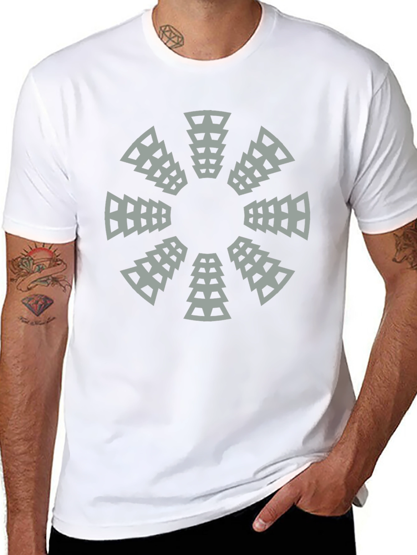 Geometric Circle Graphic Tee - Modern Black T-Shirt