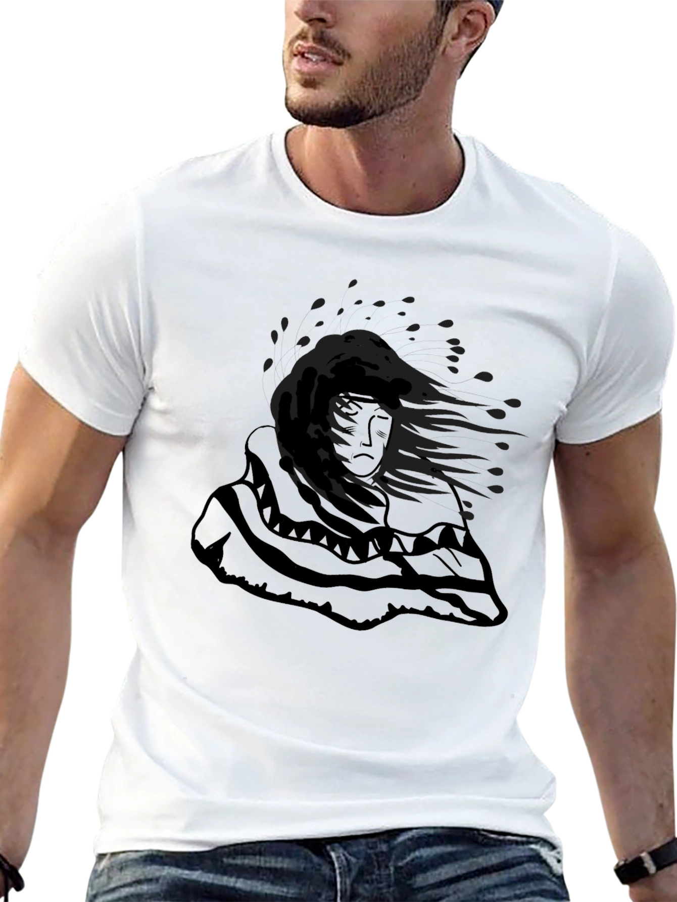 Graphic Print Black T-Shirt