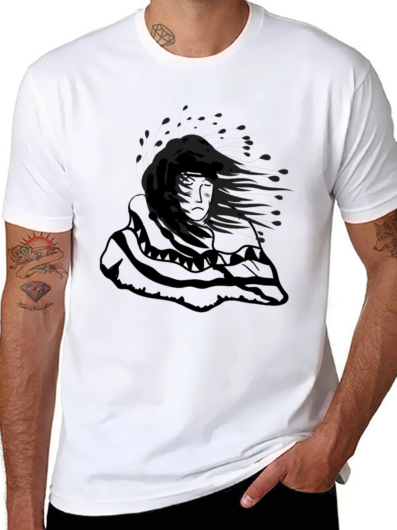 Graphic Print Black T-Shirt