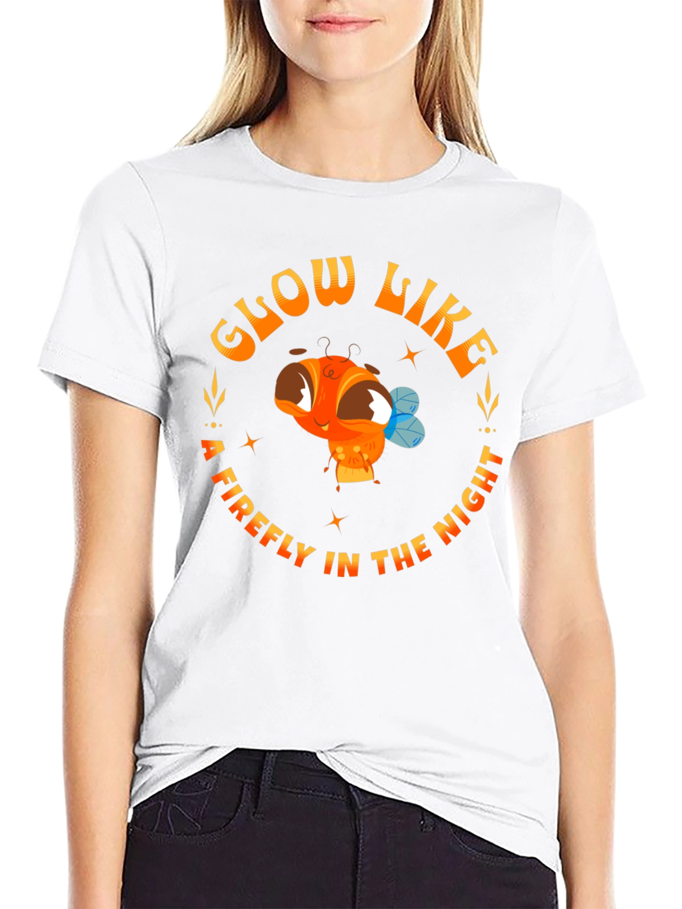 Glow Like A Firefly Black Graphic Tee
